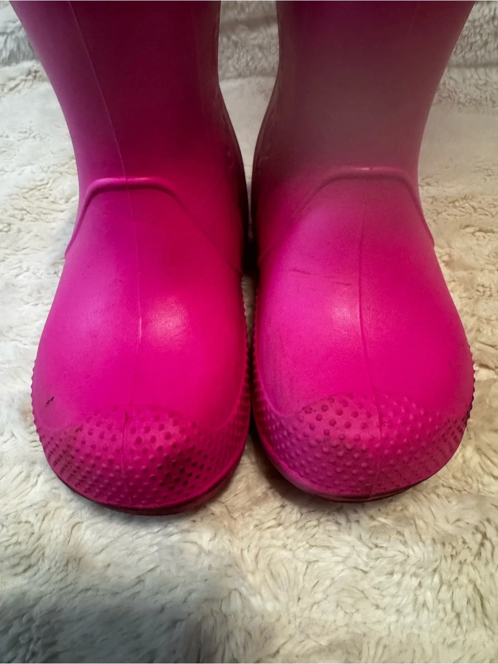 CROCS Kids Waterproof Pull-On Rain Boot in Bright Candy Pink